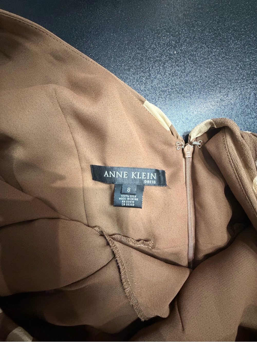 Anne Klein Brown Twist-Front Dress - Picture 3 of 3